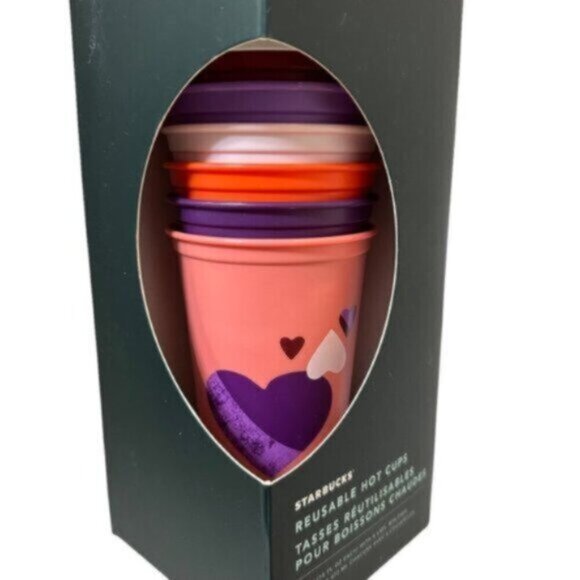 NWT Starbucks | Pack Of 6 Reusable Valentine’s Hot Cups - Picture 2 of 9